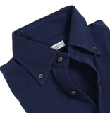 Lorenzetti - Blue BD. Cotton Pique Shirt M. Reg