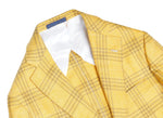 Barba Napoli - Checked Warm Yellow Virgin Wool/Silk/Linen Sports jacket 52