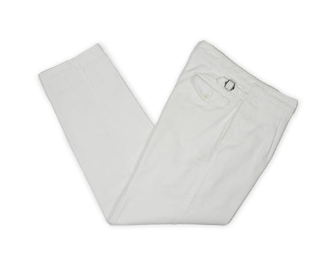 Casatlantic - White High-Rise Pleated Trousers 30/32