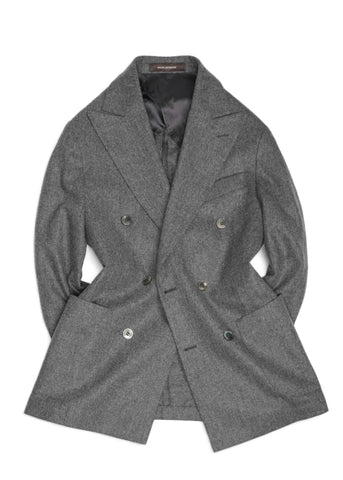 Oscar Jacobson - Grey DB. Wool Flannel Suit 46