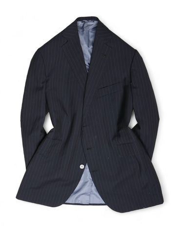 Orazio Luciano For Moreau - Navy Pinstripe Wool Jacket 54