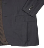 Caruso - Navy Hopsack Full Canvas Wool Suit 48 Long
