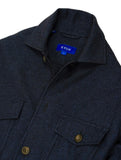 Eton – Navy Melange Flannel Overshirt M