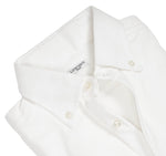Lorenzetti - White Cotton Long-Sleeve BD. Pique Shirt M. Reg