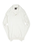 Oscar Jacobson - Off-white Cotton Shawl Collar Knit M