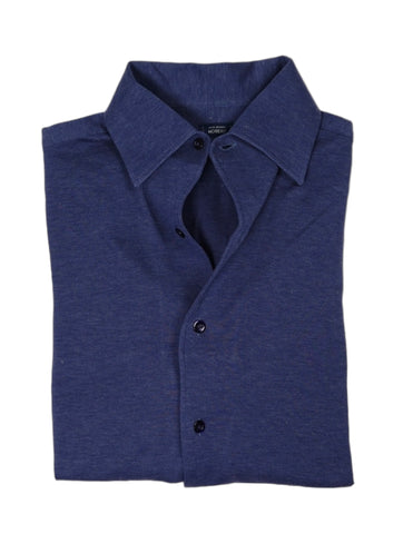 Moreau - Navy Cotton Pique One-Piece Collar Shirt M