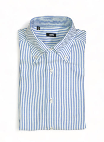 Barba Napoli - Blue/White Stripe BD. Oxford Shirt 38