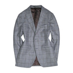 Turo - Grey Windowpane Flannel Super 110's Geelong Wool Sports Jacket 50