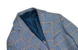 De Petrillo for Gabucci - Navy/Brown Checked Wool/Silk/Linen Sports Jacket 50