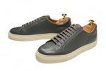 Sweyd - Steel Grey Grained Leather Sneakers EU 42