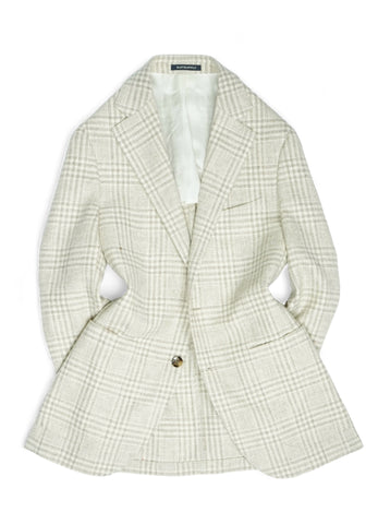 Suitsupply - Ivory/Beige Flannel Wool Sports Jacket 46