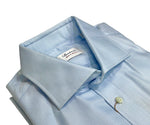 Stenströms - Light Blue Houndtooth Twofold Cotton Twill Shirt 41