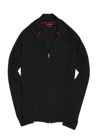 Luca Nobili - Black Raglan Merino Wool Full-Zip L-XL