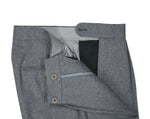 Götrich – Mid Grey Pleated High-rise Worsted Flannel Trousers Unhemmed 46