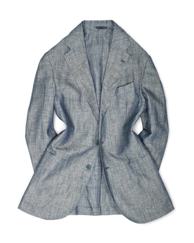 Gaiola - Blue Unconstructed Cotton/Wool Sports Jacket 48