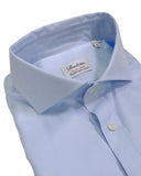 Stenströms - Blue Double Cuff Twill Shirt 44