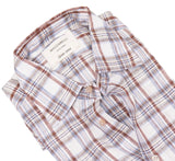Mazzarelli - Off-White Checked Linen Shirt 40