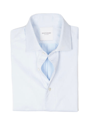 Shirtonomy - Light Blue Cotton Twill Shirt 38