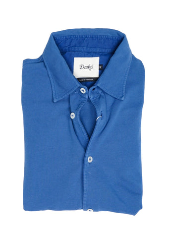 Drake's - Cobalt Pique Shirt S