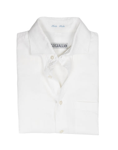 Blugiallo - White Short Sleeve Cotton/Linen Shirt 39
