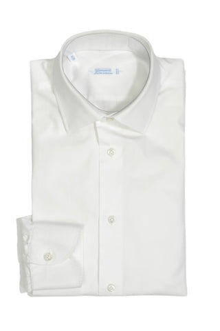 Giampaolo - White Spread Collar Poplin Shirt 38