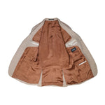 Oscar Jacobson - Brown Herringbone Linen Sports Jacket 150