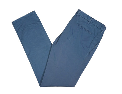 Boglioli - Blue Mid-Rise Cotton Trousers 48