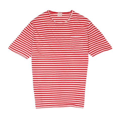 Massimo Alba - White/Red Striped T-Shirt M