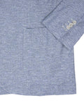 Barba Napoli - Light Blue Herringbone Cotton/Linen Sports Jacket 50