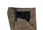 Mr Johnsons Wardrobe - Brown High Rise Super 130's Flannel Wool Trousers 50