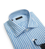 Barba Napoli - Blue/White Striped Cotton Shirt 41
