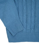 Cavour - Blue Linen/Cotton Cable Knit L