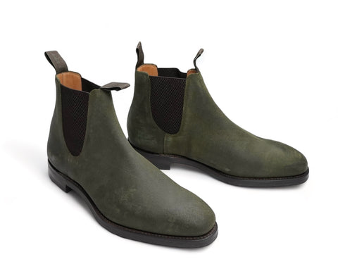 Loake - Forest Green Waxed Suede Chelsea Boots UK 9 / EU 43