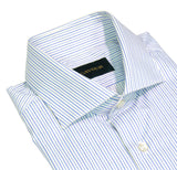 Cavour - Blue/Light Blue/White Striped Cotton Shirt 41