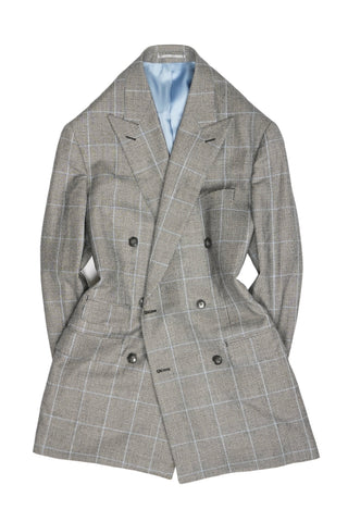 Lund & Lund - Grey DB. Checked Super 130'S Flannel Wool Suit 56