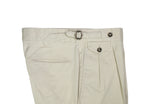 Barba Napoli - Beige High Rise Pleated Cotton Trousers 46