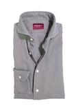 Shirtonomy - Grey Flannel Cutaway Collar Shirt 38