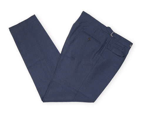 Stoffa - Navy High Rise Linen Trousers 50