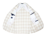 Barba Napoli - Off-White/Beige Checked Wool/Silk/Linen Sports Jacket 52
