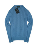 Cavour - Blue Linen/Cotton Cable Knit L