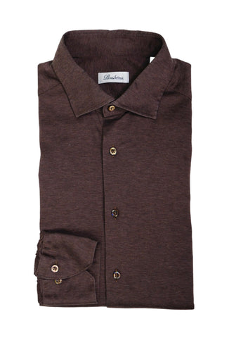 Stenströms - Brown Jersey Cotton Shirt M