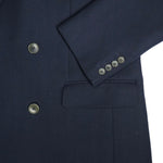 Harrods - DB. Navy Herringbone Wool Coat 50