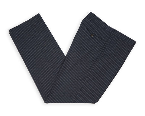 Etro - Navy Pinstripe High-Rise Trousers 50
