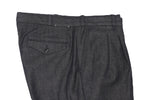 PT Torino - Dark Navy High Rise Pleated Cotton/Linen Trousers 34/30