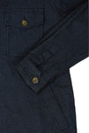Eton – Navy Melange Flannel Overshirt M