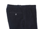 Caruso - Navy Corduroy Pleated High-Rise Trouser 50