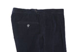 Caruso - Navy Corduroy Pleated High-Rise Trouser 50