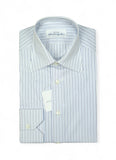 Avino Napoli - Navy/Blue Striped Cotton Spread Shirt 38-42