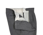 Cavour - Grey High Rise Pleated Fresco Wool Trousers 54