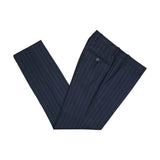 Sorrento Napoli - Navy Pinstripe Flannel Wool Suit 48